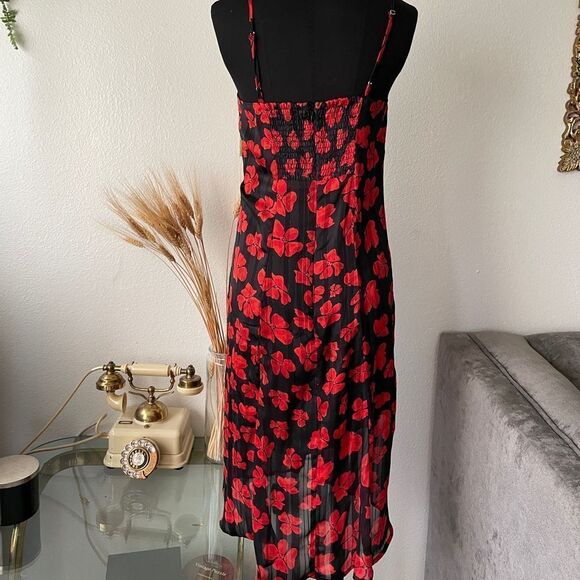 Aqua Red and Black Flower Dress (XSmall) NWOT - Picture 4 of 6